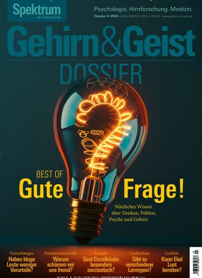 Titelbild der Ausgabe 4/2024 von Gehirn & Geist Dossier. Diese Zeitschrift und viele weitere Reisemagazine, Freizeitmagazine und Wissensmagazine als Abo oder epaper bei United Kiosk online kaufen.