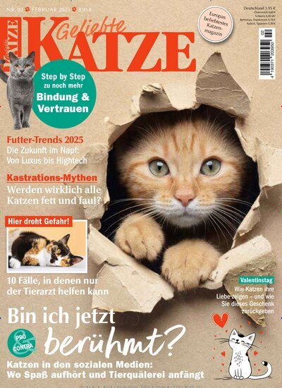 Titelbild der Ausgabe 2/2025 von Geliebte Katze. Diese Zeitschrift und viele weitere Elternzeitschriften und Tierzeitschriften als Abo oder epaper bei United Kiosk online kaufen.