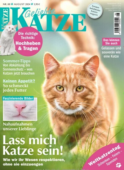 Titelbild der Ausgabe 8/2024 von Geliebte Katze. Diese Zeitschrift und viele weitere Elternzeitschriften und Tierzeitschriften als Abo oder epaper bei United Kiosk online kaufen.