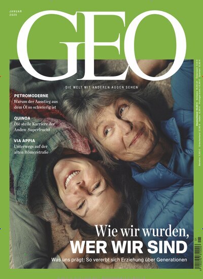 Titelbild der Ausgabe 1/2025 von GEO. Diese Zeitschrift und viele weitere Reisemagazine, Freizeitmagazine und Wissensmagazine als Abo oder epaper bei United Kiosk online kaufen.