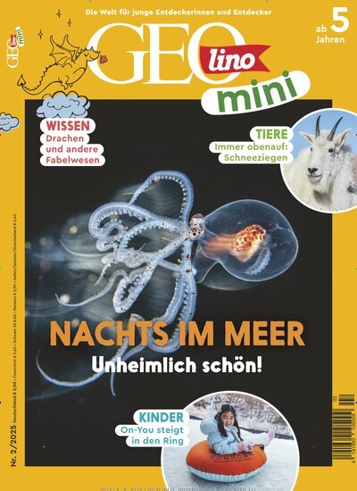 Titelbild der Ausgabe 2/2025 von GEOlino mini. Diese Zeitschrift und viele weitere Jugendzeitschriften und Kinderzeitschriften als Abo oder epaper bei United Kiosk online kaufen.