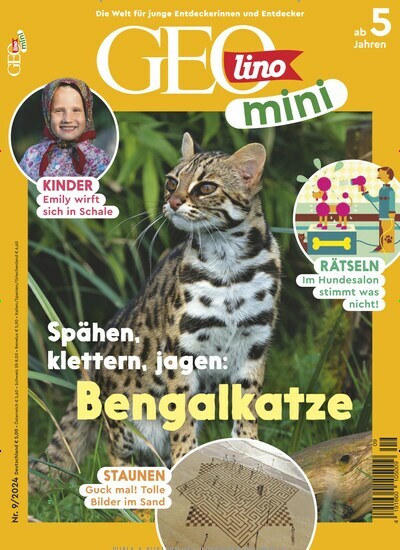 Titelbild der Ausgabe 9/2024 von GEOlino mini. Diese Zeitschrift und viele weitere Jugendzeitschriften und Kinderzeitschriften als Abo oder epaper bei United Kiosk online kaufen.