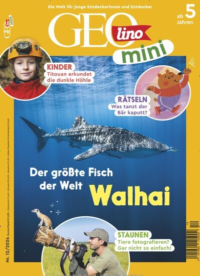 Titelbild der Ausgabe 12/2024 von GEOlino mini. Diese Zeitschrift und viele weitere Jugendzeitschriften und Kinderzeitschriften als Abo oder epaper bei United Kiosk online kaufen.