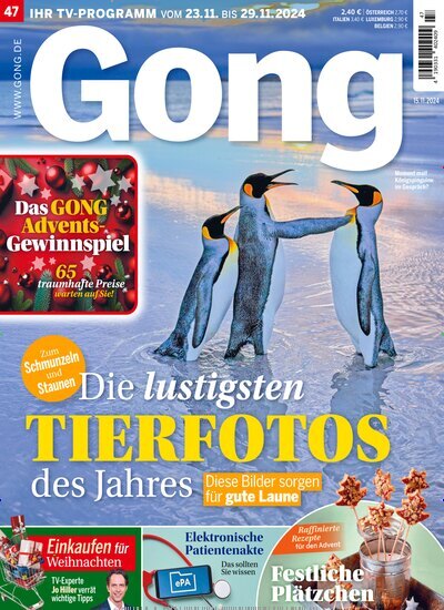 Titelbild der Ausgabe 47/2024 von Gong. Diese Zeitschrift und viele weitere Programmzeitschriften als Abo oder epaper bei United Kiosk online kaufen.