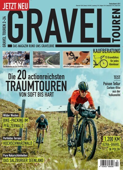 Titelbild der Ausgabe 2/2024 von Gravel Touren Magazin. Diese Zeitschrift und viele weitere Sportmagazine als Abo oder epaper bei United Kiosk online kaufen.