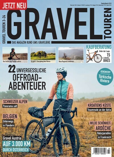 Titelbild der Ausgabe 3/2024 von Gravel Touren Magazin. Diese Zeitschrift und viele weitere Sportmagazine als Abo oder epaper bei United Kiosk online kaufen.