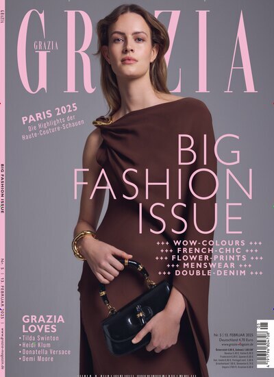 Titelbild der Ausgabe 5/2025 von Grazia. Diese Zeitschrift und viele weitere Lifestylemagazine und Peoplemagazine als Abo oder epaper bei United Kiosk online kaufen.