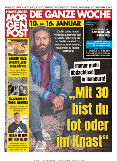 Titelbild der Ausgabe 2/2025 von Hamburger Morgenpost. Diese Zeitschrift und viele weitere Zeitungsabos als Abo oder epaper bei United Kiosk online kaufen.