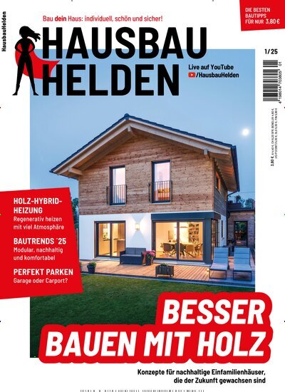 Titelbild der Ausgabe 1/2025 von HausbauHelden. Diese Zeitschrift und viele weitere Gartenzeitschriften und Wohnzeitschriften als Abo oder epaper bei United Kiosk online kaufen.