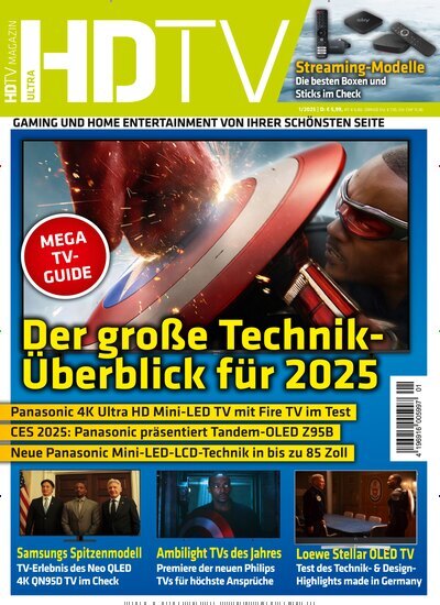 Titelbild der Ausgabe 1/2025 von HDTV Magazin. Diese Zeitschrift und viele weitere Audiomagazine, Filmmagazine und Fotozeitschriften als Abo oder epaper bei United Kiosk online kaufen.