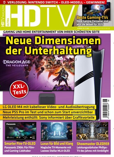 Titelbild der Ausgabe 6/2024 von HDTV Magazin. Diese Zeitschrift und viele weitere Audiomagazine, Filmmagazine und Fotozeitschriften als Abo oder epaper bei United Kiosk online kaufen.