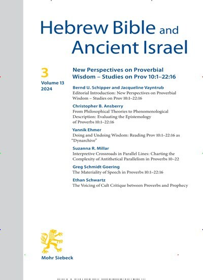 Titelbild der Ausgabe 3/2024 von Hebrew Bible and Ancient Israel (HeBAI). Diese Zeitschrift und viele weitere Kunstmagazine und Kulturmagazine als Abo oder epaper bei United Kiosk online kaufen.