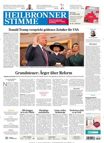 Titelbild der Ausgabe 16/2025 von Heilbronner Stimme Ausgabe Landkreis Nord. Diese Zeitschrift und viele weitere Zeitungsabos als Abo oder epaper bei United Kiosk online kaufen.