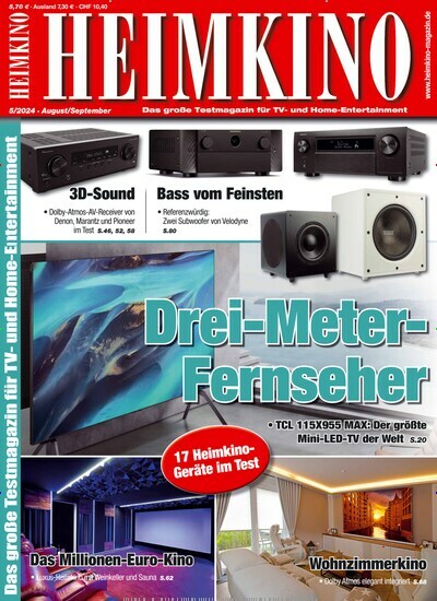 Titelbild der Ausgabe 5/2024 von Heimkino. Diese Zeitschrift und viele weitere Audiomagazine, Filmmagazine und Fotozeitschriften als Abo oder epaper bei United Kiosk online kaufen.