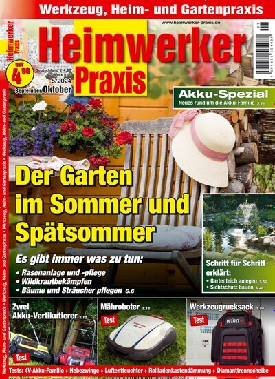 Titelbild der Ausgabe 5/2024 von Heimwerker Praxis. Diese Zeitschrift und viele weitere Gartenzeitschriften und Wohnzeitschriften als Abo oder epaper bei United Kiosk online kaufen.