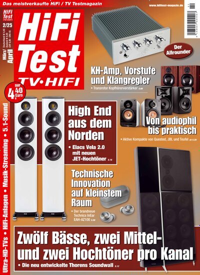 Titelbild der Ausgabe 2/2025 von Hifi Test TV Video. Diese Zeitschrift und viele weitere Audiomagazine, Filmmagazine und Fotozeitschriften als Abo oder epaper bei United Kiosk online kaufen.