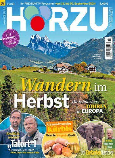 Titelbild der Ausgabe 37/2024 von HÖRZU. Diese Zeitschrift und viele weitere Programmzeitschriften als Abo oder epaper bei United Kiosk online kaufen.