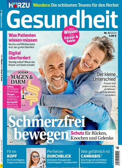 Titelbild der Ausgabe 3/2024 von Hörzu Gesundheit. Diese Zeitschrift und viele weitere Elternzeitschriften und Tierzeitschriften als Abo oder epaper bei United Kiosk online kaufen.