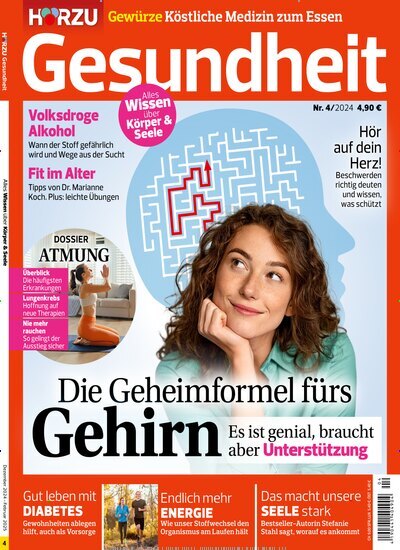 Titelbild der Ausgabe 4/2024 von Hörzu Gesundheit. Diese Zeitschrift und viele weitere Elternzeitschriften und Tierzeitschriften als Abo oder epaper bei United Kiosk online kaufen.