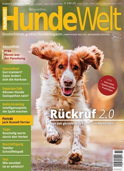 Titelbild der Ausgabe 11/2024 von Hundewelt. Diese Zeitschrift und viele weitere Elternzeitschriften und Tierzeitschriften als Abo oder epaper bei United Kiosk online kaufen.