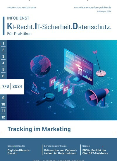 Titelbild der Ausgabe 8/2024 von Infodienst KI-Recht.IT-Sicherheit. Datenschutz. Diese Zeitschrift und viele weitere Businessmagazine als Abo oder epaper bei United Kiosk online kaufen.