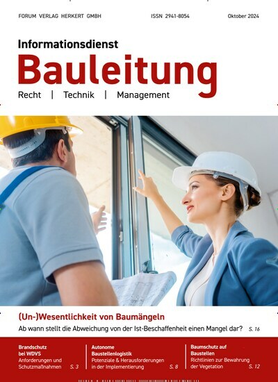 Titelbild der Ausgabe 9/2024 von Informationsdienst Bauleitung. Diese Zeitschrift und viele weitere Architekturzeitschriften und Bauzeitschriften als Abo oder epaper bei United Kiosk online kaufen.