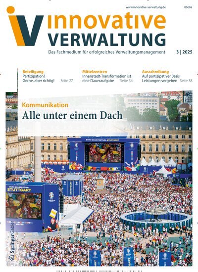 Titelbild der Ausgabe 3/2025 von Innovative Verwaltung. Diese Zeitschrift und viele weitere Jurazeitschriften und Zeitschriften für Verwaltung als Abo oder epaper bei United Kiosk online kaufen.