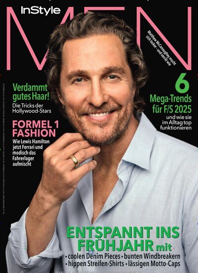 Titelbild der Ausgabe 1/2025 von InStyle Men. Diese Zeitschrift und viele weitere Modemagazine und DIY-Magazine als Abo oder epaper bei United Kiosk online kaufen.