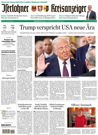 Titelbild der Ausgabe 16/2025 von Iserlohner Kreisanzeiger und Zeitung. Diese Zeitschrift und viele weitere Zeitungsabos als Abo oder epaper bei United Kiosk online kaufen.