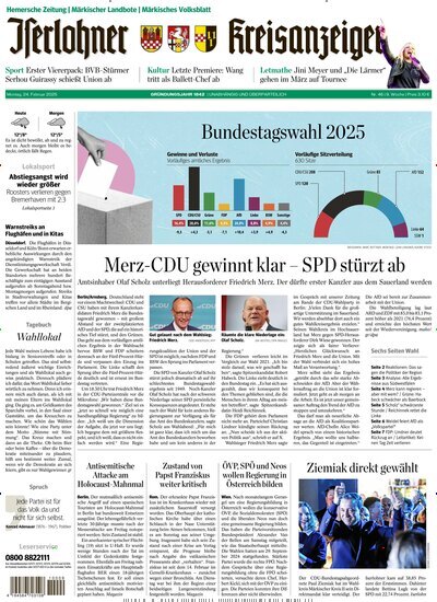 Titelbild der Ausgabe 46/2025 von Iserlohner Kreisanzeiger und Zeitung. Diese Zeitschrift und viele weitere Zeitungsabos als Abo oder epaper bei United Kiosk online kaufen.