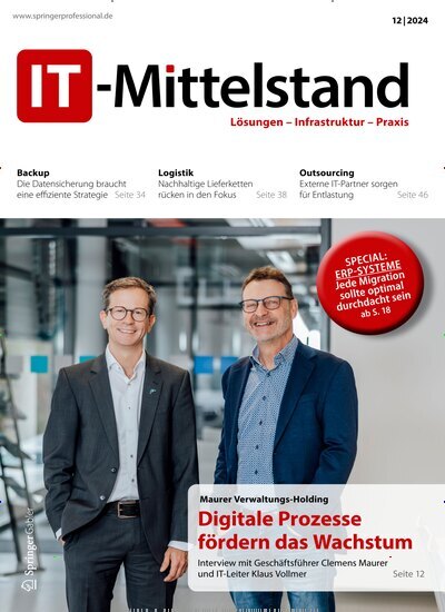 Titelbild der Ausgabe 12/2024 von IT-Mittelstand. Diese Zeitschrift und viele weitere Businessmagazine als Abo oder epaper bei United Kiosk online kaufen.