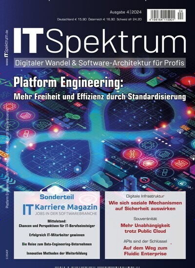 Titelbild der Ausgabe 4/2024 von IT Spektrum. Diese Zeitschrift und viele weitere Businessmagazine als Abo oder epaper bei United Kiosk online kaufen.