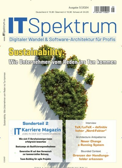 Titelbild der Ausgabe 5/2024 von IT Spektrum. Diese Zeitschrift und viele weitere Businessmagazine als Abo oder epaper bei United Kiosk online kaufen.