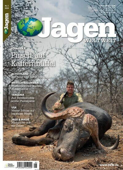 Titelbild der Ausgabe 5/2024 von Jagen Weltweit (Jagd). Diese Zeitschrift und viele weitere Sportmagazine als Abo oder epaper bei United Kiosk online kaufen.