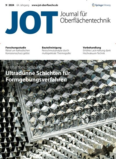 Titelbild der Ausgabe 9/2024 von JOT Journal für Oberflächentechnik. Diese Zeitschrift und viele weitere Industriemagazine und Handwerkmagazine als Abo oder epaper bei United Kiosk online kaufen.