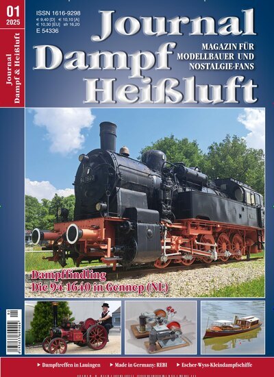 Titelbild der Ausgabe 1/2025 von Journal Dampf & Heißluft. Diese Zeitschrift und viele weitere Reisemagazine, Freizeitmagazine und Wissensmagazine als Abo oder epaper bei United Kiosk online kaufen.