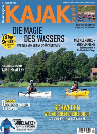 Titelbild der Ausgabe 2/2025 von kajak-Magazin. Diese Zeitschrift und viele weitere Sportmagazine als Abo oder epaper bei United Kiosk online kaufen.