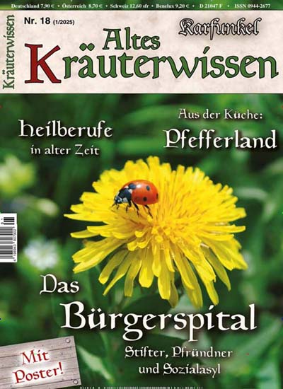 Titelbild der Ausgabe 1/2025 von Karfunkel Altes Kräuterwissen. Diese Zeitschrift und viele weitere Elternzeitschriften und Tierzeitschriften als Abo oder epaper bei United Kiosk online kaufen.