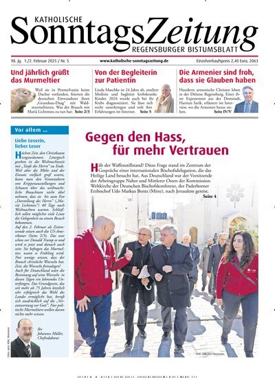 Titelbild der Ausgabe 5/2025 von Katholische SonntagsZeitung - Regensburger Bistumsblatt. Diese Zeitschrift und viele weitere Kunstmagazine und Kulturmagazine als Abo oder epaper bei United Kiosk online kaufen.