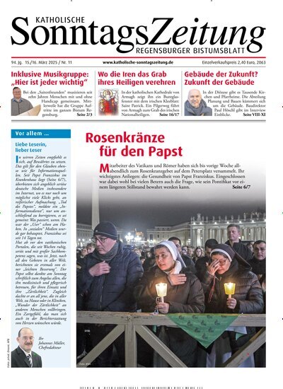 Titelbild der Ausgabe 11/2025 von Katholische SonntagsZeitung - Regensburger Bistumsblatt. Diese Zeitschrift und viele weitere Kunstmagazine und Kulturmagazine als Abo oder epaper bei United Kiosk online kaufen.