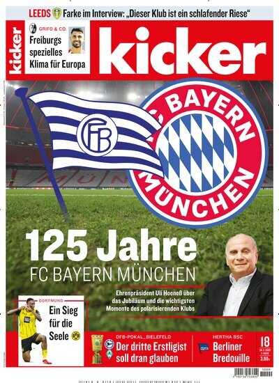 Titelbild der Ausgabe 18/2025 von kicker. Diese Zeitschrift und viele weitere Sportmagazine als Abo oder epaper bei United Kiosk online kaufen.