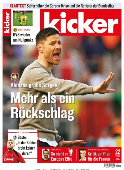 Titelbild der Ausgabe 22/2025 von kicker. Diese Zeitschrift und viele weitere Sportmagazine als Abo oder epaper bei United Kiosk online kaufen.