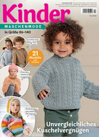 Titelbild der Ausgabe 4/2024 von Kinder Maschenmode. Diese Zeitschrift und viele weitere Modemagazine und DIY-Magazine als Abo oder epaper bei United Kiosk online kaufen.