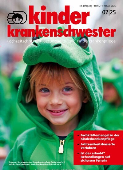 Titelbild der Ausgabe 2/2025 von Kinderkrankenschwester. Diese Zeitschrift und viele weitere Pflegezeitschriften und medizinische Fachzeitschriften als Abo oder epaper bei United Kiosk online kaufen.