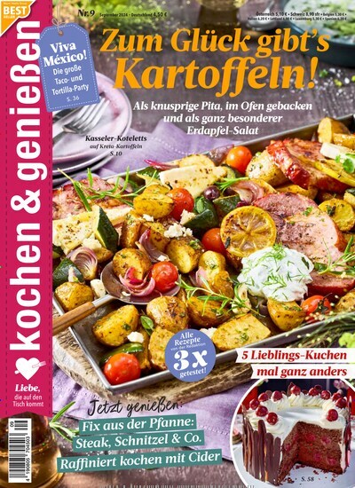 Titelbild der Ausgabe 9/2024 von kochen & genießen. Diese Zeitschrift und viele weitere Kochzeitschriften und Backzeitschriften als Abo oder epaper bei United Kiosk online kaufen.