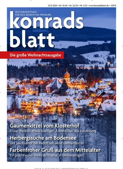 Titelbild der Ausgabe 51/2024 von Konradsblatt. Diese Zeitschrift und viele weitere Zeitungsabos als Abo oder epaper bei United Kiosk online kaufen.