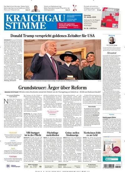 Titelbild der Ausgabe 16/2025 von Kraichgau Stimme. Diese Zeitschrift und viele weitere Zeitungsabos als Abo oder epaper bei United Kiosk online kaufen.