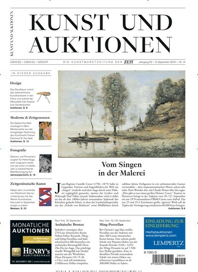 Titelbild der Ausgabe 14/2024 von Kunst und Auktionen. Diese Zeitschrift und viele weitere Reisemagazine, Freizeitmagazine und Wissensmagazine als Abo oder epaper bei United Kiosk online kaufen.