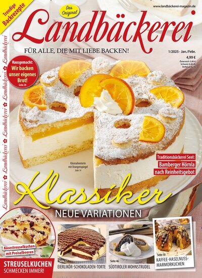 Titelbild der Ausgabe 1/2025 von Landbäckerei. Diese Zeitschrift und viele weitere Kochzeitschriften und Backzeitschriften als Abo oder epaper bei United Kiosk online kaufen.