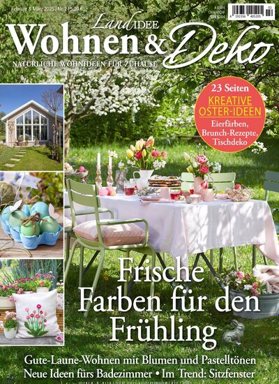 Titelbild der Ausgabe 2/2025 von LandIDEE Wohnen & Deko. Diese Zeitschrift und viele weitere Gartenzeitschriften und Wohnzeitschriften als Abo oder epaper bei United Kiosk online kaufen.